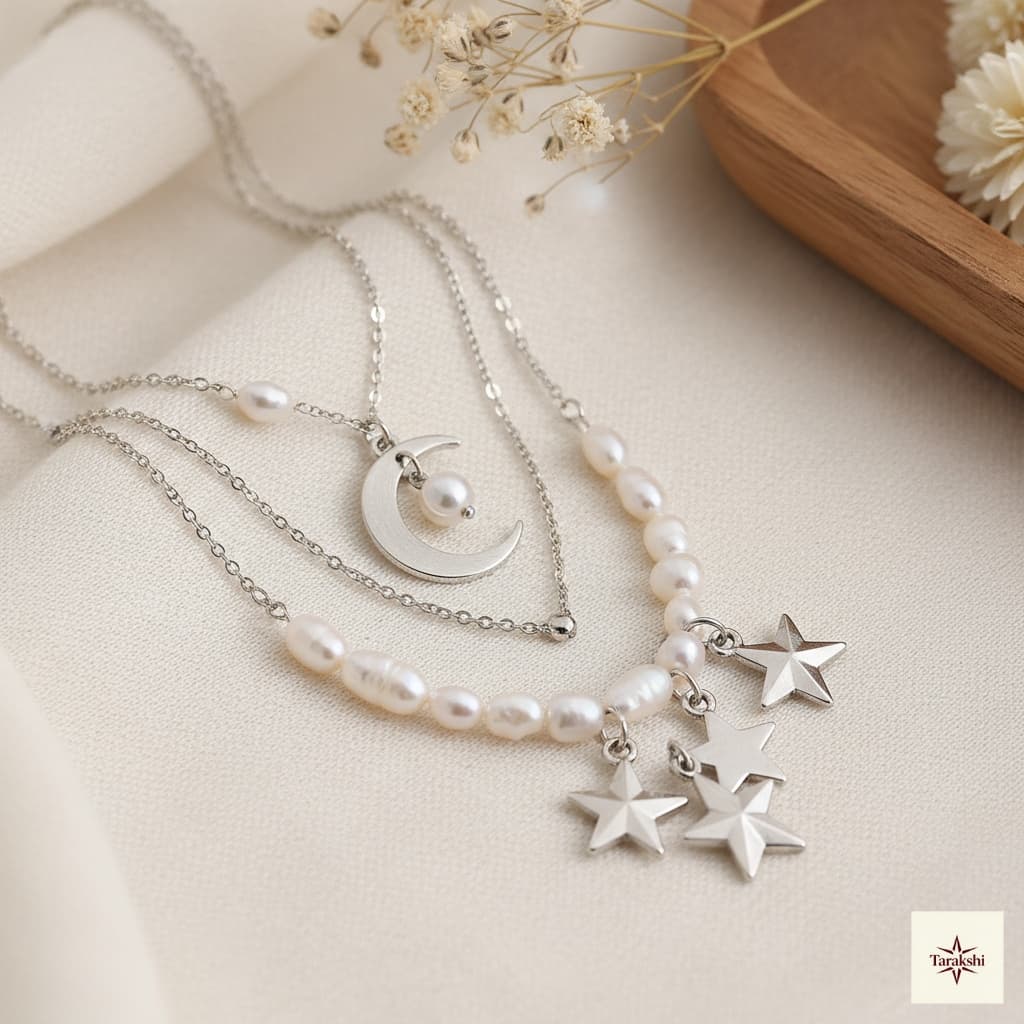 Celestial Pearl Pendant Chain image 1