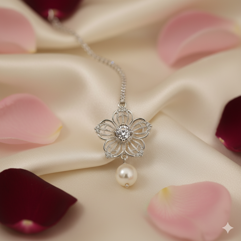 Celestial Petal Pearl & AD Maangtika