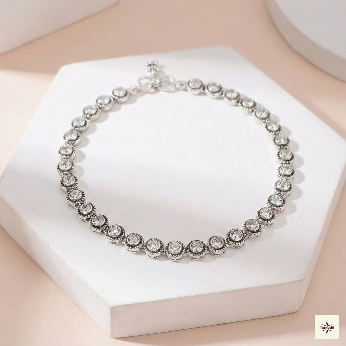 Classic Silver Zircon Tennis Anklet image 1