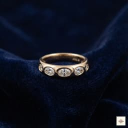 Gold Plated Oval Flush Set Eternity Ring thumbnail 2
