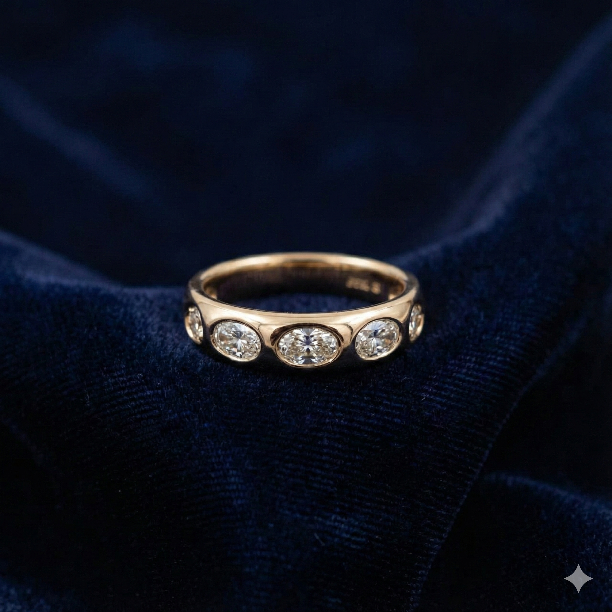 Gold Plated Oval Flush Set Eternity Ring thumbnail 2