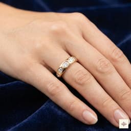 Gold Plated Oval Flush Set Eternity Ring thumbnail 1