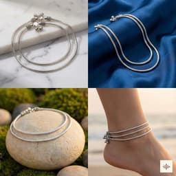 Heavy Silver Snake Chain Anklet with Ghungroos (Pair) thumbnail 3