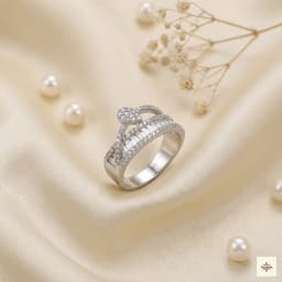Silver Baguette & Pave Crown Ring thumbnail 2