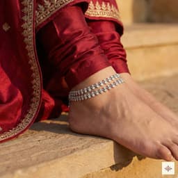 Silver Heart Tennis Anklet thumbnail 2