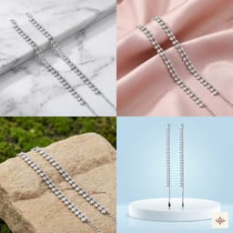 Silver Heart Tennis Anklet thumbnail 3