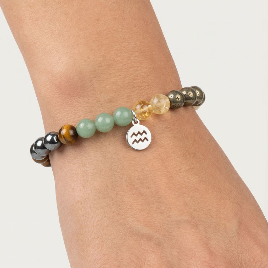 Aquarius Zodiac Multi-Gemstone Bracelet