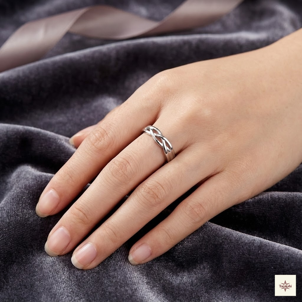 Silver Celtic Knot Band Ring thumbnail 2