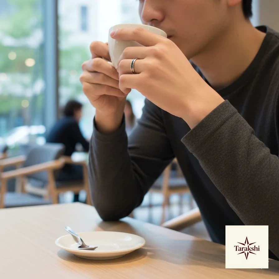 Minimalist Black Groove Sterling Silver Ring