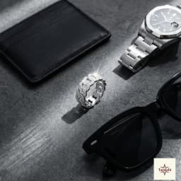 Iced Out Cuban Link Ring in Sterling Silver thumbnail 2