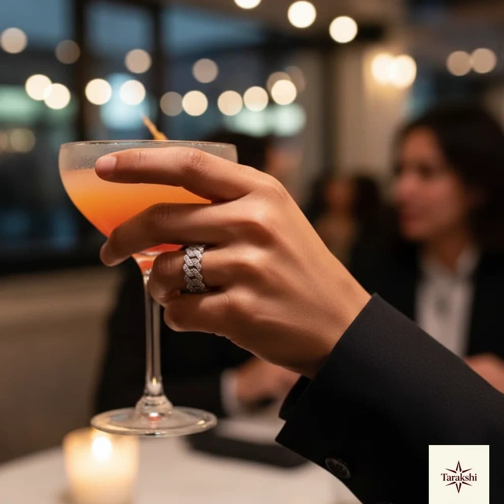 Iced Out Cuban Link Ring in Sterling Silver