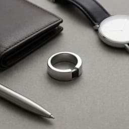 Men's Contemporary Silver Ring with Black Onyx thumbnail 2