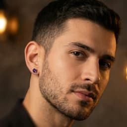 Garnet Sterling Silver Stud Earrings thumbnail 1