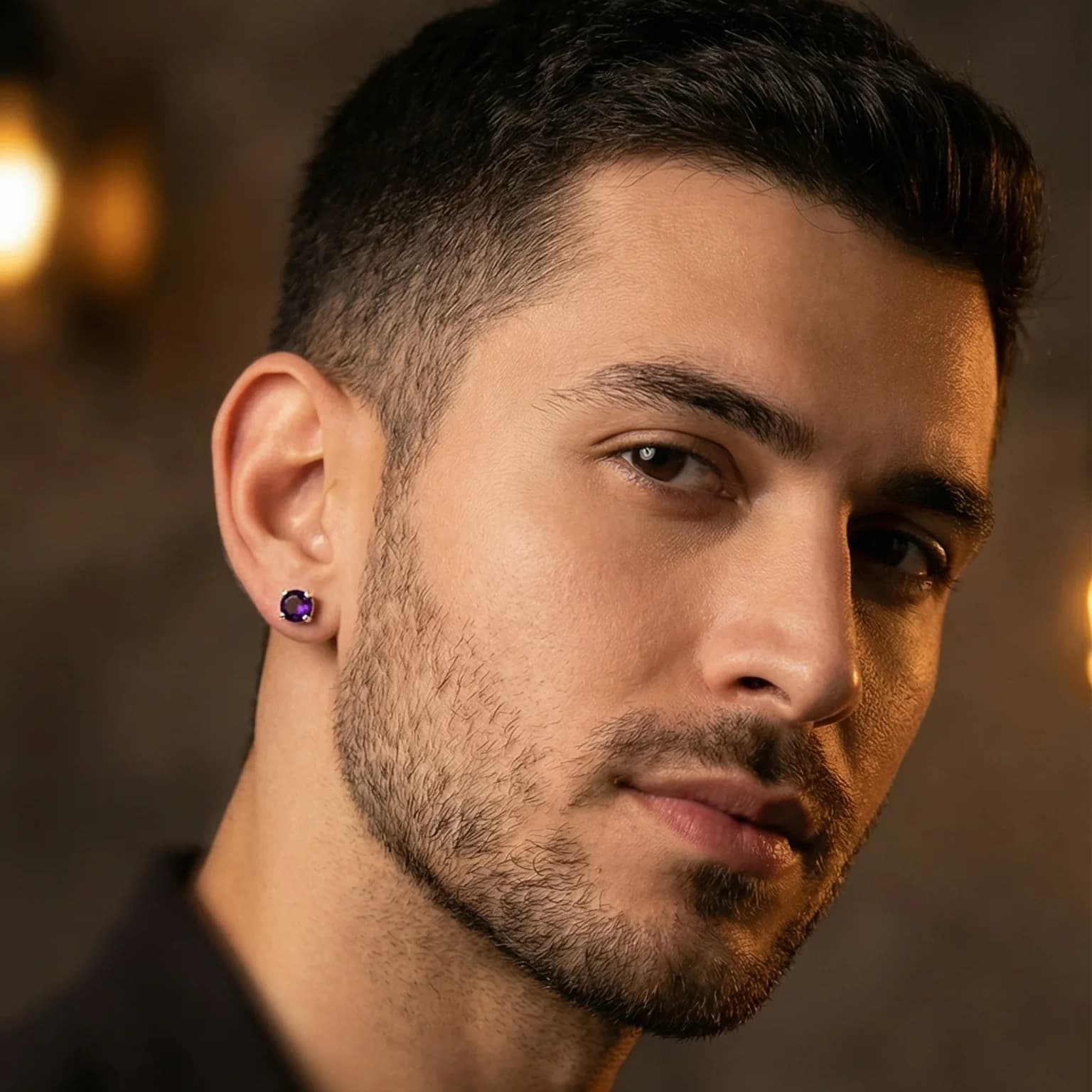 Garnet Sterling Silver Stud Earrings