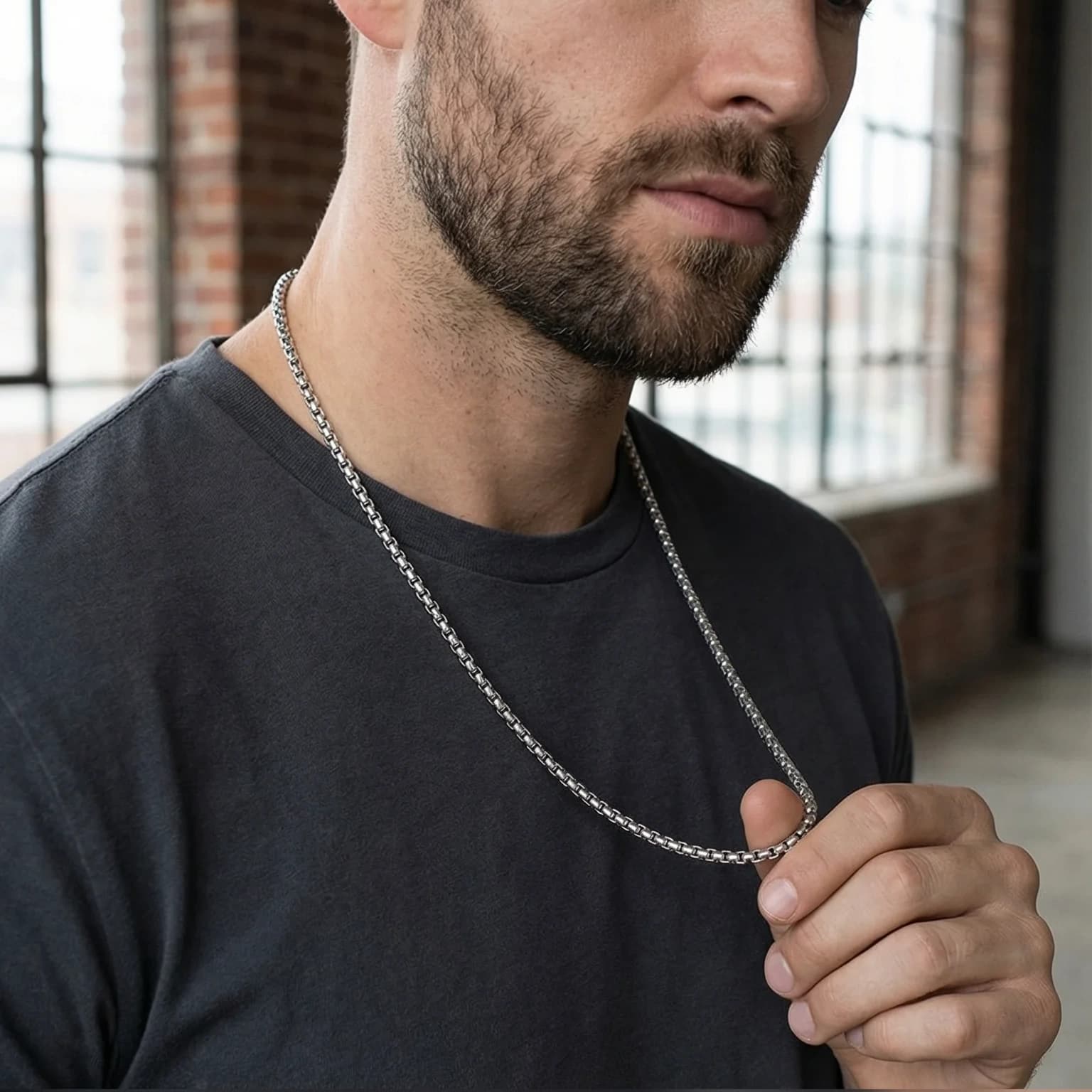 Sterling Silver Box Chain Necklace