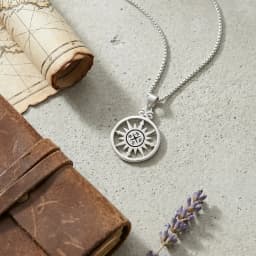 Guiding Star Compass Silver Necklace thumbnail 3