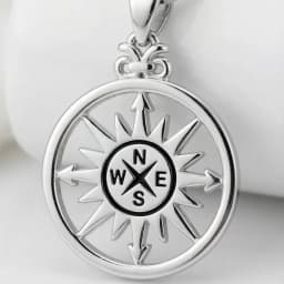 Guiding Star Compass Silver Necklace thumbnail 2