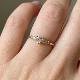 Unlock Me Heart of Gold Dainty Adjustable Ring thumbnail 2