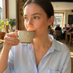 Delicate Gold Butterfly & Stone Station Necklace thumbnail 2