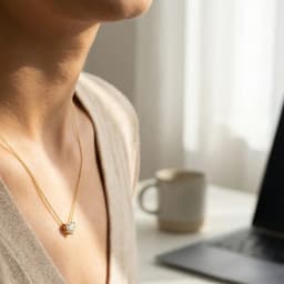 Sparkling Heart Solitaire Gold Pendant Necklace thumbnail 3