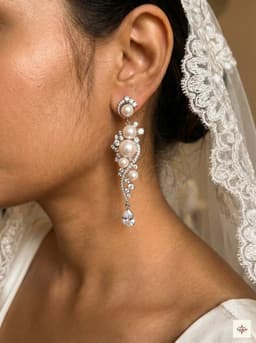 Pearl and Zircon Cascade Drop Earrings thumbnail 2