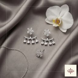 Floral Bloom Detachable Ear Jacket Earrings thumbnail 2