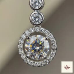 Radiant Halo Drop Silver 925 Sterling Earrings thumbnail 1
