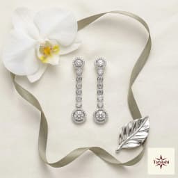 Radiant Halo Drop Silver 925 Sterling Earrings thumbnail 2