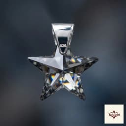 Twinkling Star Faceted Crystal Sterling Silver Pendant thumbnail 2