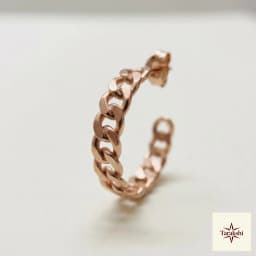 Rose Gold Plated Chain Link Hoop Earrings thumbnail 2