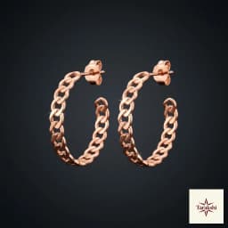 Rose Gold Plated Chain Link Hoop Earrings thumbnail 1