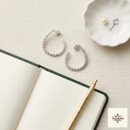 Sparkling Solitaire C-Hoop Sterling Silver Earrings thumbnail 3