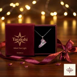 Sterling Silver Sneaker Pendant Necklace with Ruby CZ thumbnail 5