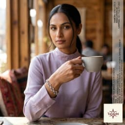 Tarakshi Flexible Heart CZ Sterling Silver Bracelet thumbnail 2