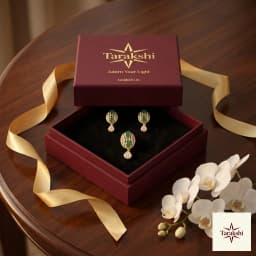 Emerald Green Gold Plated Silver Pendant & Earrings Set thumbnail 4