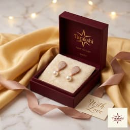 Sparkling Rose Gold Pear Drop Pearl Earrings thumbnail 5