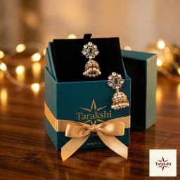Tarakshi Emerald & Polki Jhumka Earrings thumbnail 4