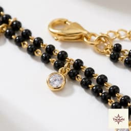 Adorned Black Bead & CZ Mangalsutra Bracelet thumbnail 2