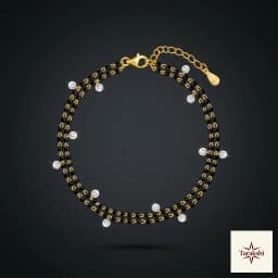 Adorned Black Bead & CZ Mangalsutra Bracelet thumbnail 1