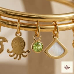 Aurelia Charm Bangle Set in Gold-Plated Silver thumbnail 2