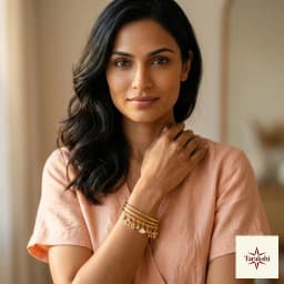 Aurelia Charm Bangle Set in Gold-Plated Silver thumbnail 3