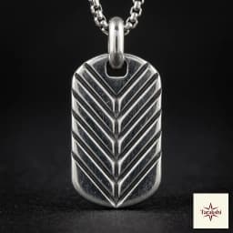 Chevron Crest Sterling Silver Pendant for Men thumbnail 2