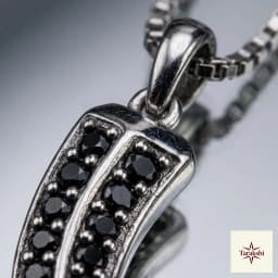 Cosmic Noir Silver Pave Pendant Necklace thumbnail 2