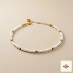 Delicate Pearl & Gold Bead Bracelet thumbnail 1