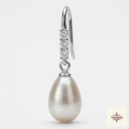 Elegant Pearl & Zircon Drop Earrings thumbnail 2