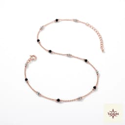 Ethereal Beaded Rose Gold-Plated Silver Anklet thumbnail 2