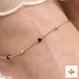 Ethereal Beaded Rose Gold-Plated Silver Anklet thumbnail 3