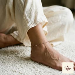Ethereal Beaded Rose Gold-Plated Silver Anklet thumbnail 5
