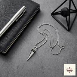 Geometric Spike Silver Pendant Necklace thumbnail 3