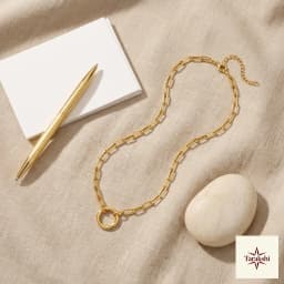 Gilded O-Ring Paperclip Chain Necklace thumbnail 3